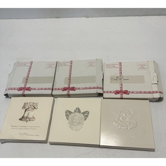 3 Vintage Brown & Williamson Tobacco Christmas Ornaments Santa Liberty Bell - Picture 2 of 8